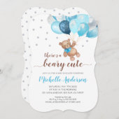 Teddy Bear Beary mignonne Baby shower Invitation (Devant / Derrière)