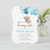 Teddy Bear Beary mignonne Baby shower Invitation (Debout devant)