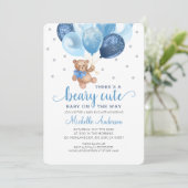 Teddy Bear Beary mignonne Baby shower Invitation (Debout devant)