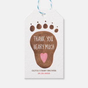 Teddy Bear bedankt je veel Baby shower Cadeaulabel