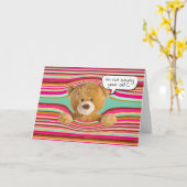 Teddy Bear Birthday Humor Kaart (Gele Bloem)