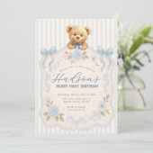 Teddy Bear Birthday Invitation (Debout devant)