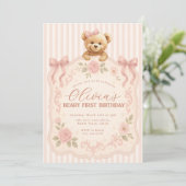 Teddy Bear Birthday Invitation  (Debout devant)