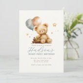 Teddy Bear Birthday Invitation (Debout devant)