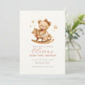 Teddy Bear Birthday Invitation (Debout devant)