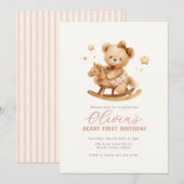 Teddy Bear Birthday Invitation (Devant / Derrière)