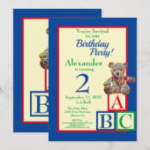 Teddy Bear Birthday Party Kaart (Voorkant / Achterkant)