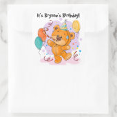 Teddy Bear Birthday Party Vierkante Sticker (Tas)