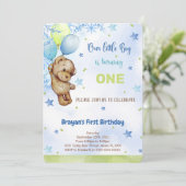 Teddy Bear Birthday Uitnodiging (Staand voorkant)