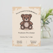 Teddy Bear Birthday Uitnodiging (Staand voorkant)