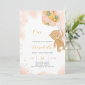 Teddy Bear Birthday Uitnodiging (Staand voorkant)