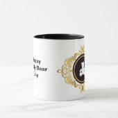 Teddy Bear Blanc Silhouette Café Mug (Centre)