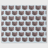 Teddy Bear Blauw en Bruin Gift Wrap Cadeaupapier (Vlak)