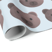 Teddy Bear Blauw en Bruin Gift Wrap Cadeaupapier (Rol Hoek)