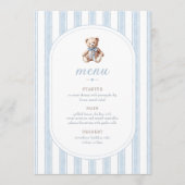 Teddy Bear blauw minimalistisch menu (Voorkant)