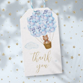 Teddy Bear Blauwe Ballonnen Gouden Script Dank u Cadeaulabel