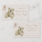 Teddy Bear Bloemen Luier Raffle Informatiekaartje (Voorkant / Achterkant)