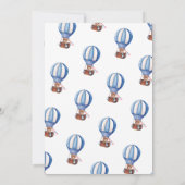 Teddy Bear Blue 1er Anniversaire Invitation (Dos)