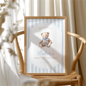 Teddy Bear Blue Affiche de bienvenue d'anniversair