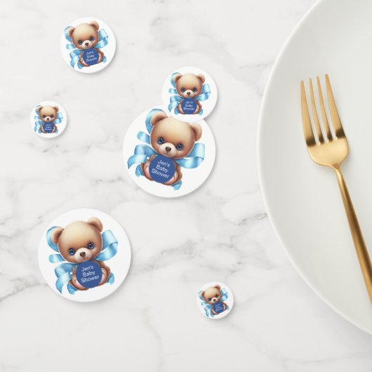Teddy Bear Blue Baby shower Confetti (Groep)