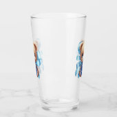 Teddy Bear Blue Baby shower Glas (Links)