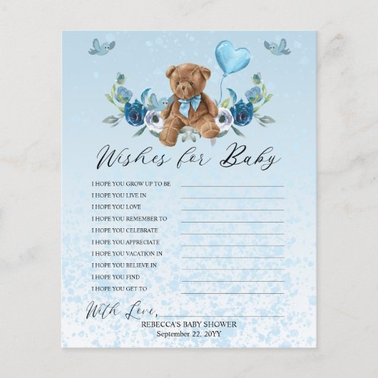 Teddy Bear Blue Ballon wil Baby gamen (Voorkant)