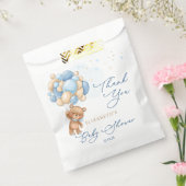 Teddy Bear Blue Balloons Baby shower Dank u Bedankzakje (Gezegeld)