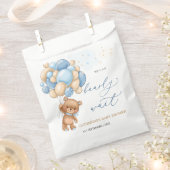 Teddy Bear Blue Balloons Baby shower Favor Bag Bedankzakje (Geknipt)