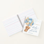 Teddy Bear Blue Balloons Baby shower Livre d'invit (Intérieur)