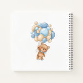 Teddy Bear Blue Balloons Baby shower Livre d'invit (Dos)