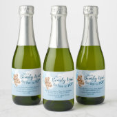 Teddy Bear Blue Balloons Mini Étiquette à vin mous (Bouteilles)