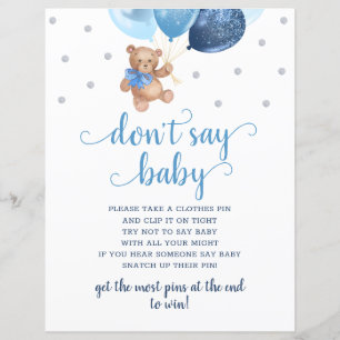 Teddy Bear Blue Balloons zeggen niet dat Baby game