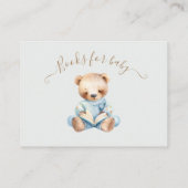 Teddy Bear Blue Boeken voor Baby Ticket Informatiekaartje (Achterkant)