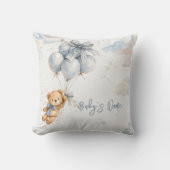 Teddy Bear Blue Bow Balloons Clouds Baby Boy Kussen (Voorkant)