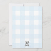 Teddy Bear Blue En vichy Baby shower Invitation (Dos)