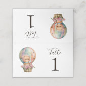 Teddy Bear Blue Hot Air Ballon Place Card (Buitenkant ongevouwen)
