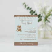 Teddy Bear Blue Petite Invitation (Debout devant)