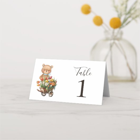 Teddy Bear Blue Rustic Floral (Achterkant)