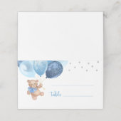 Teddy Bear Blue Silver Balloons Baby shower gevouw (Buitenkant ongevouwen)