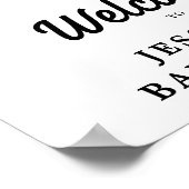 Teddy Bear Boho Baby shower Affiche de bienvenue (Coin)