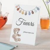 Teddy Bear Boho Baby shower Favor Tafelbeeld Reclamebord Met Voetstuk (Insitu)