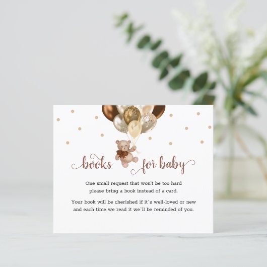 Teddy Bear Book Request Baby shower Enclosure (Staand voorkant)
