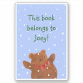 Teddy Bear Bookplaat Sticker (Voorkant)