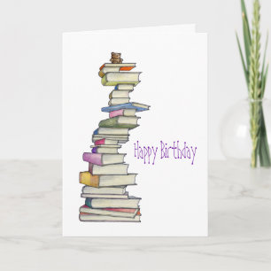 Teddy Bear Books Birthday Card Kaart