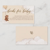 Teddy Bear Books for Baby shower Request Informatiekaartje (Voorkant / Achterkant)