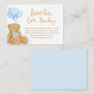 Teddy Bear Books voor het aanvragen van blauwe bal Informatiekaartje