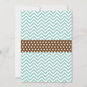 Teddy Bear Boy Baby shower Aqua Chevron Kaart (Achterkant)