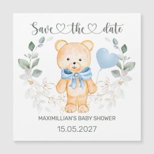 Teddy Bear Boy Baby shower Bewaar de datum