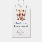 Teddy Bear Boy Baby shower Dank u Cadeaulabel (Voorkant)