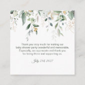 Teddy Bear Boy Baby shower Dank u Informatiekaartje (Achterkant)